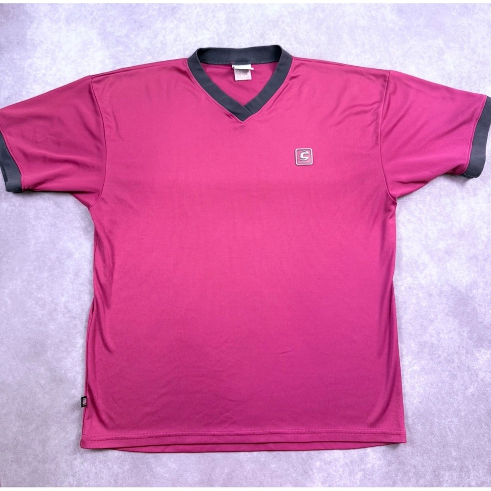 VTG Cannondale Terra Men's‎ Sz L Cycling V-Neck Jersey Shirt Red Black